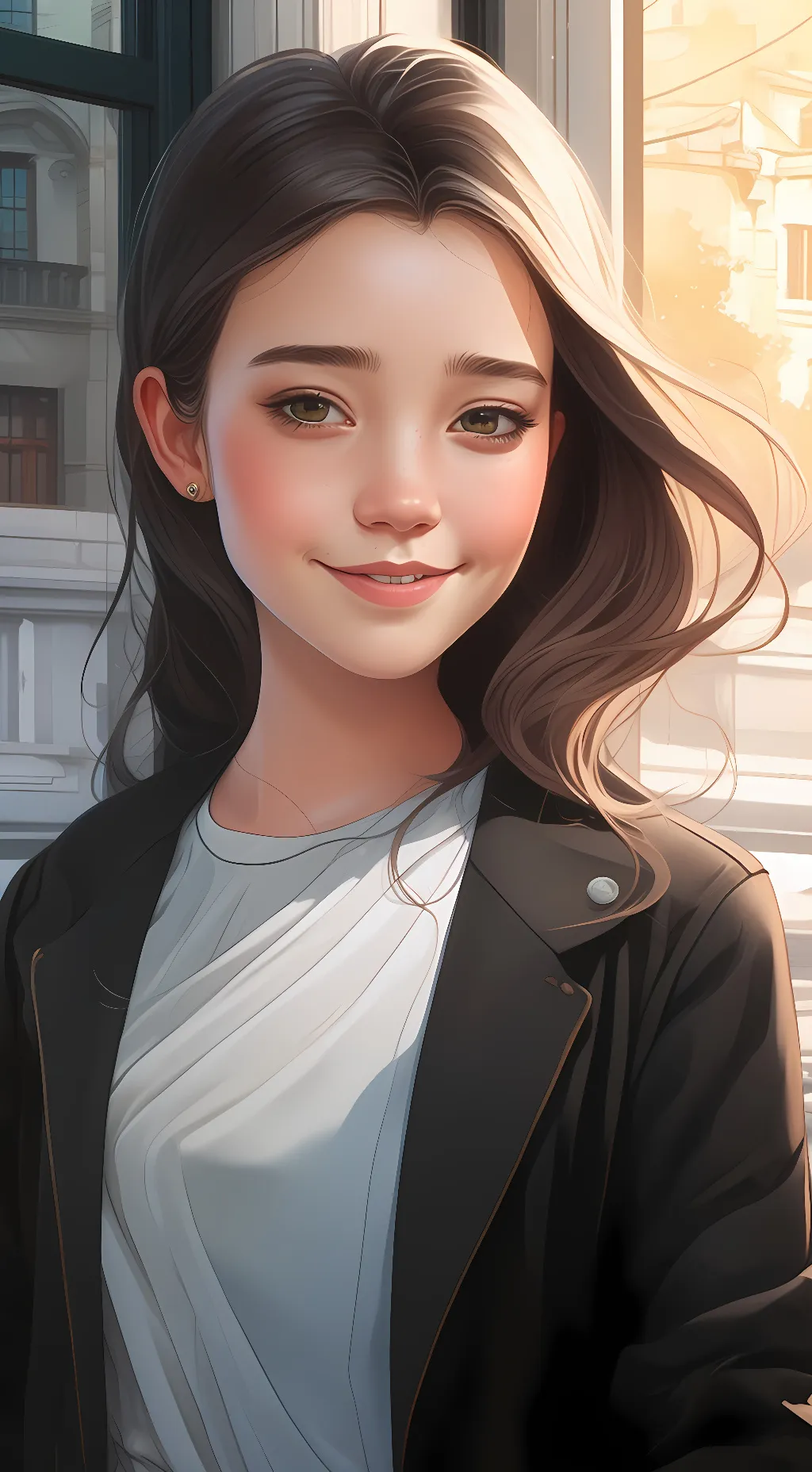 ai character: Amber background