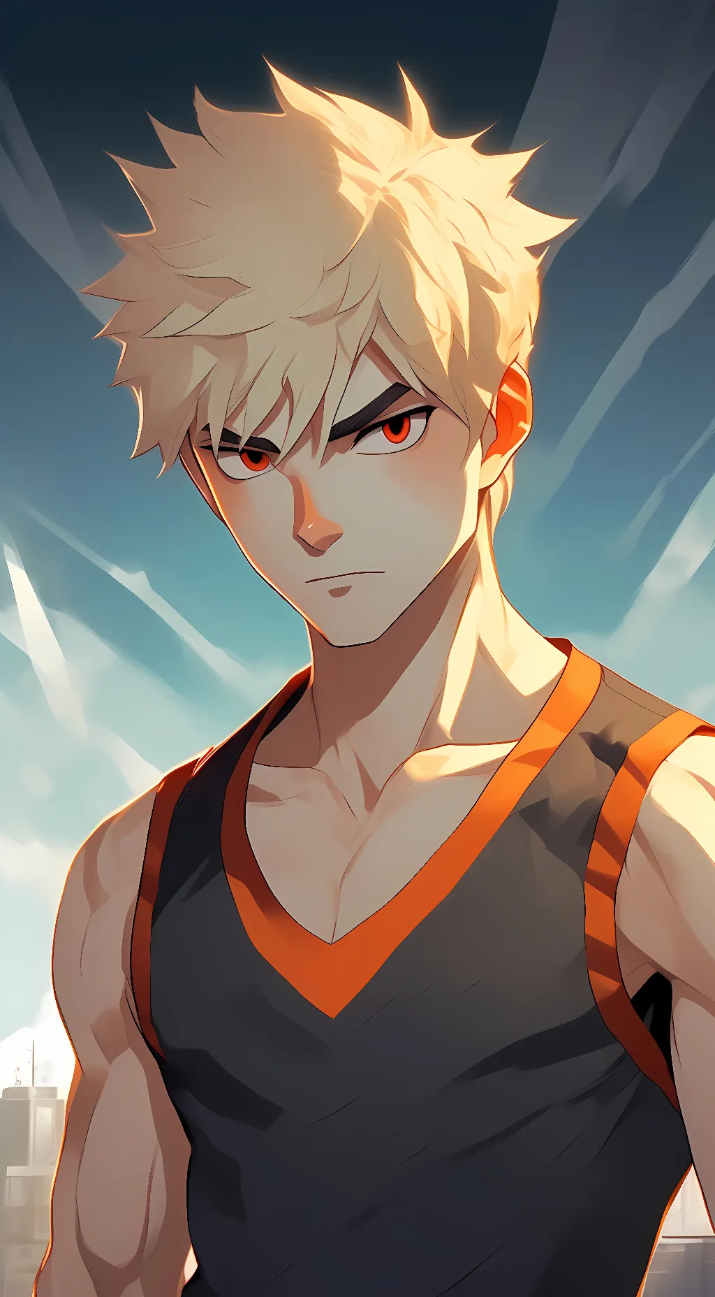 ai character: Katsuki Bakugou  background