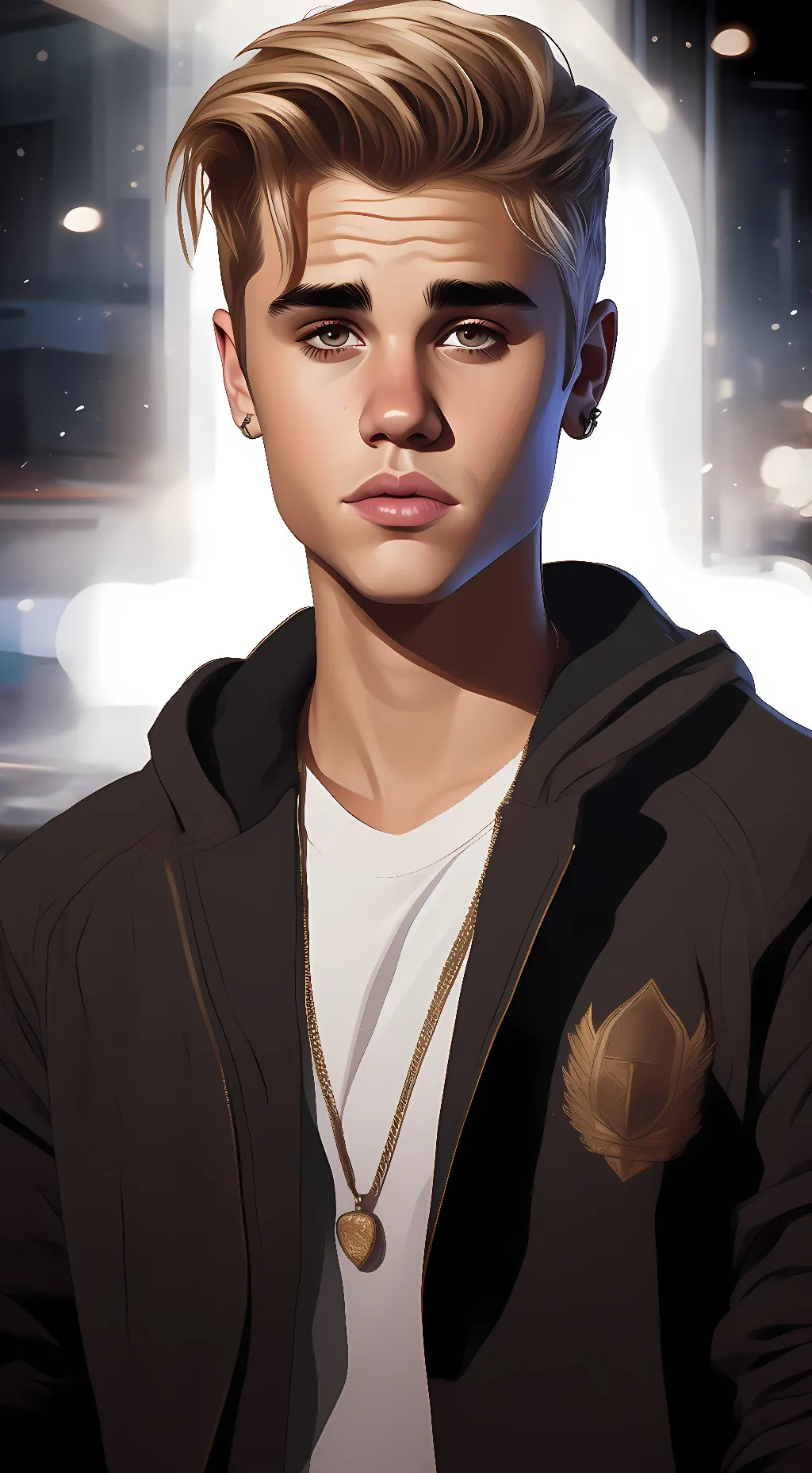 ai character: Justin Bieber  background