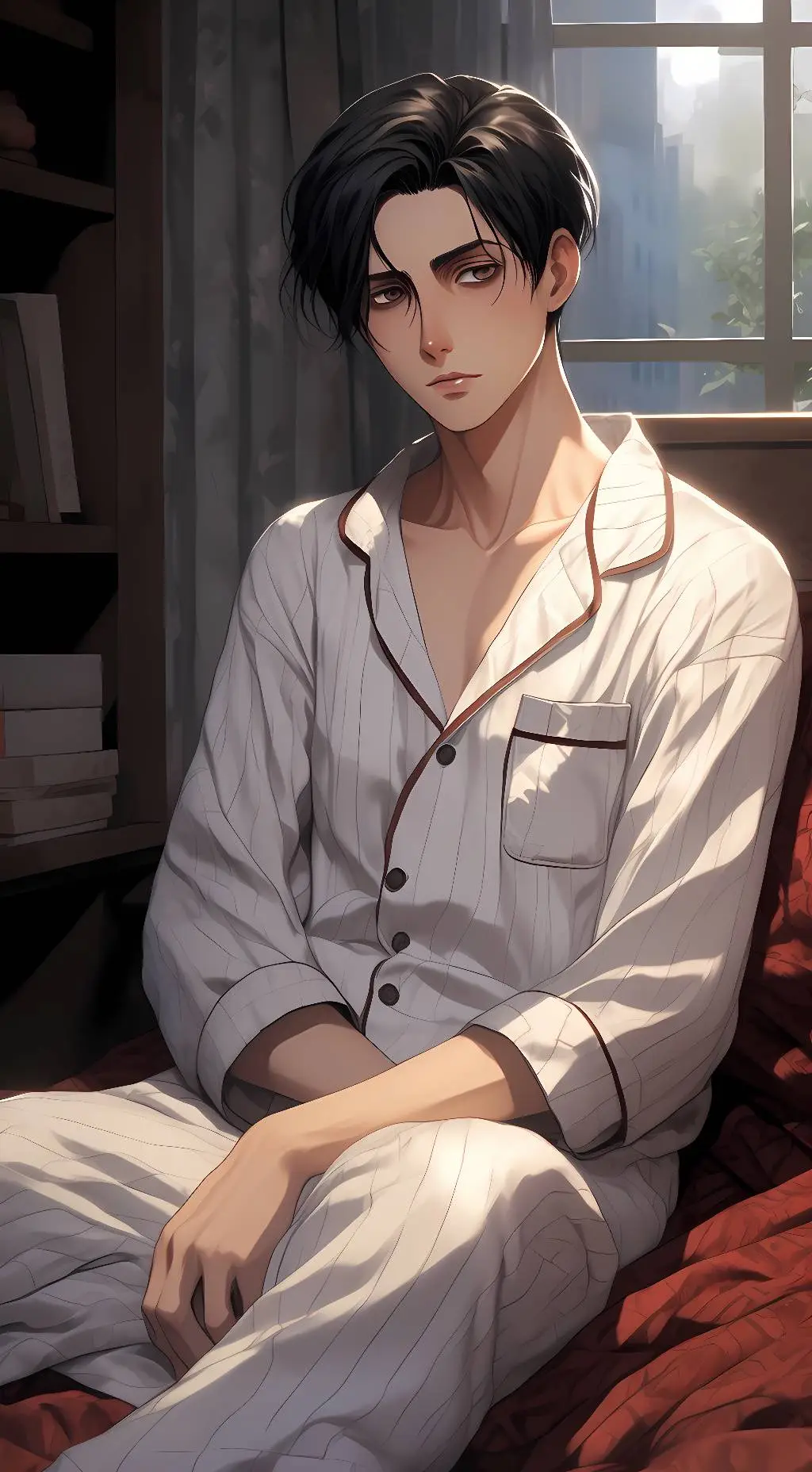 ai character: Levi Ackerman  background