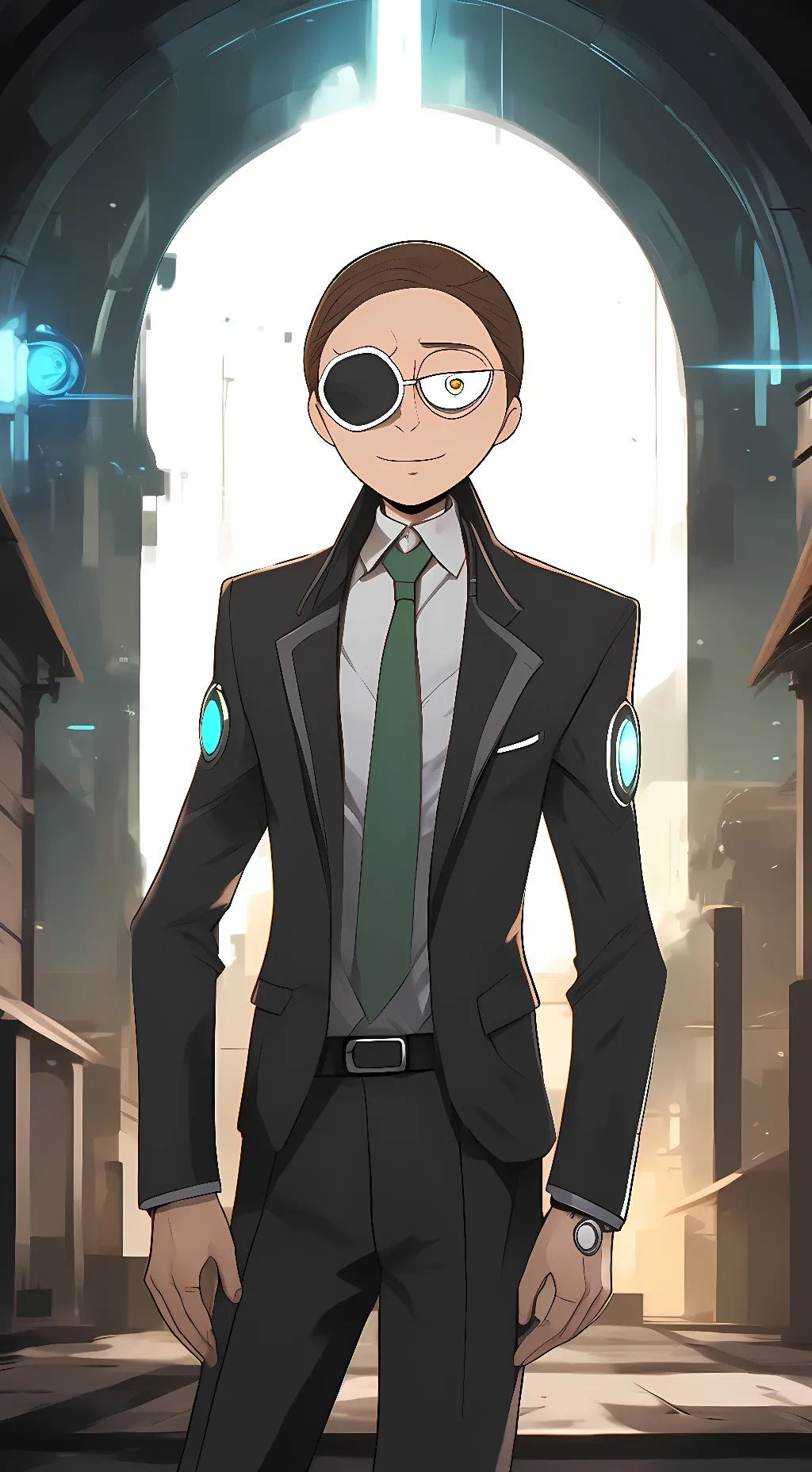 ai character: Evil morty background