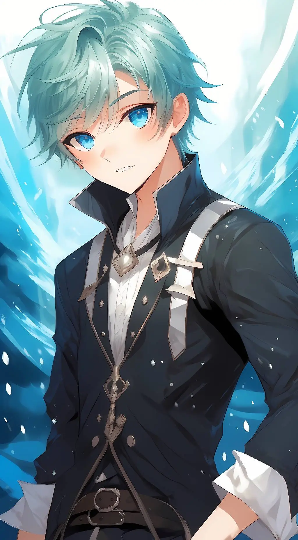 ai character: Aqua background