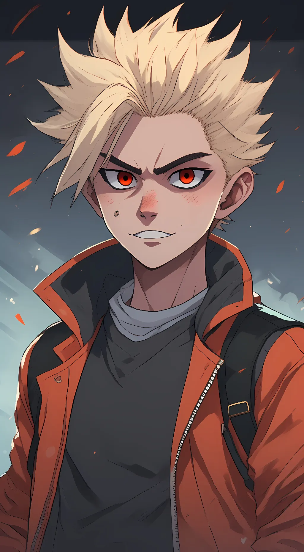 ai character: bakugo  background