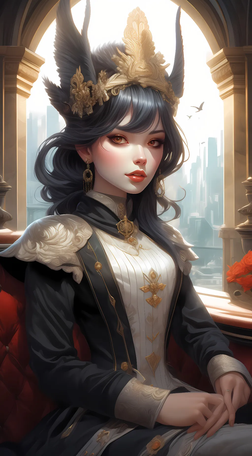 ai character: Attractive girl background