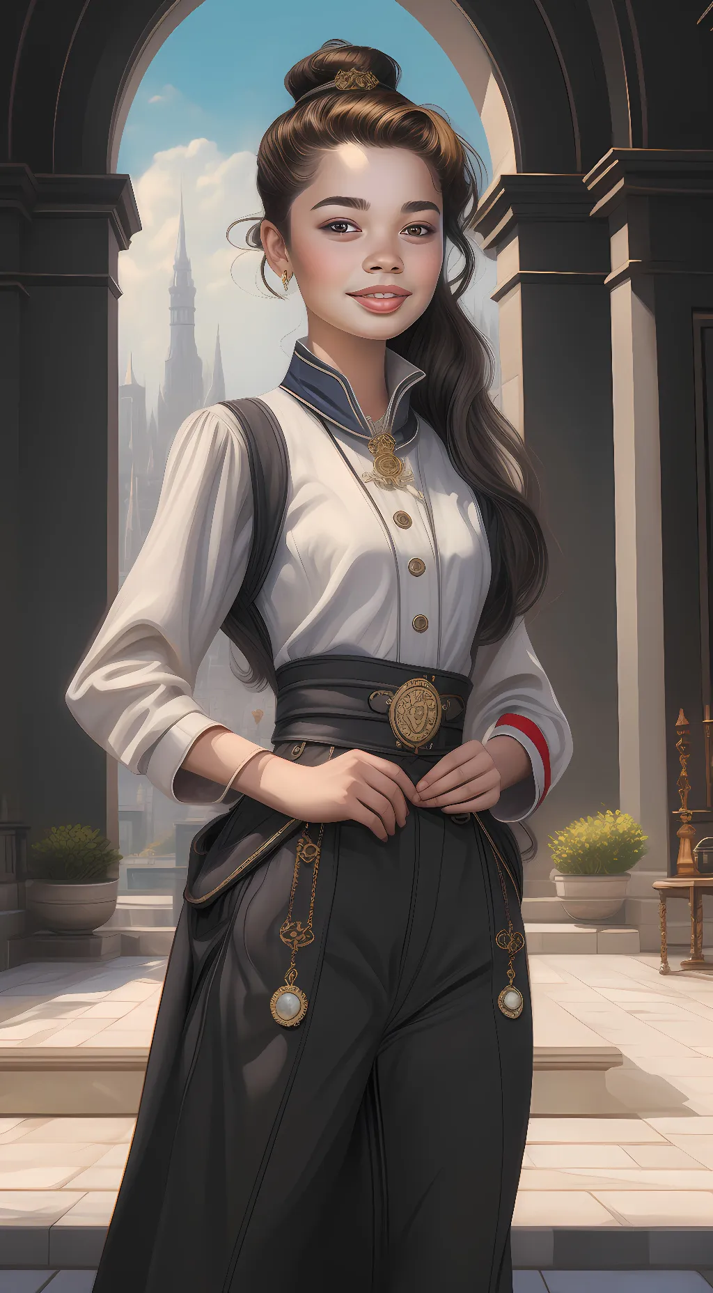 ai character: Violet background