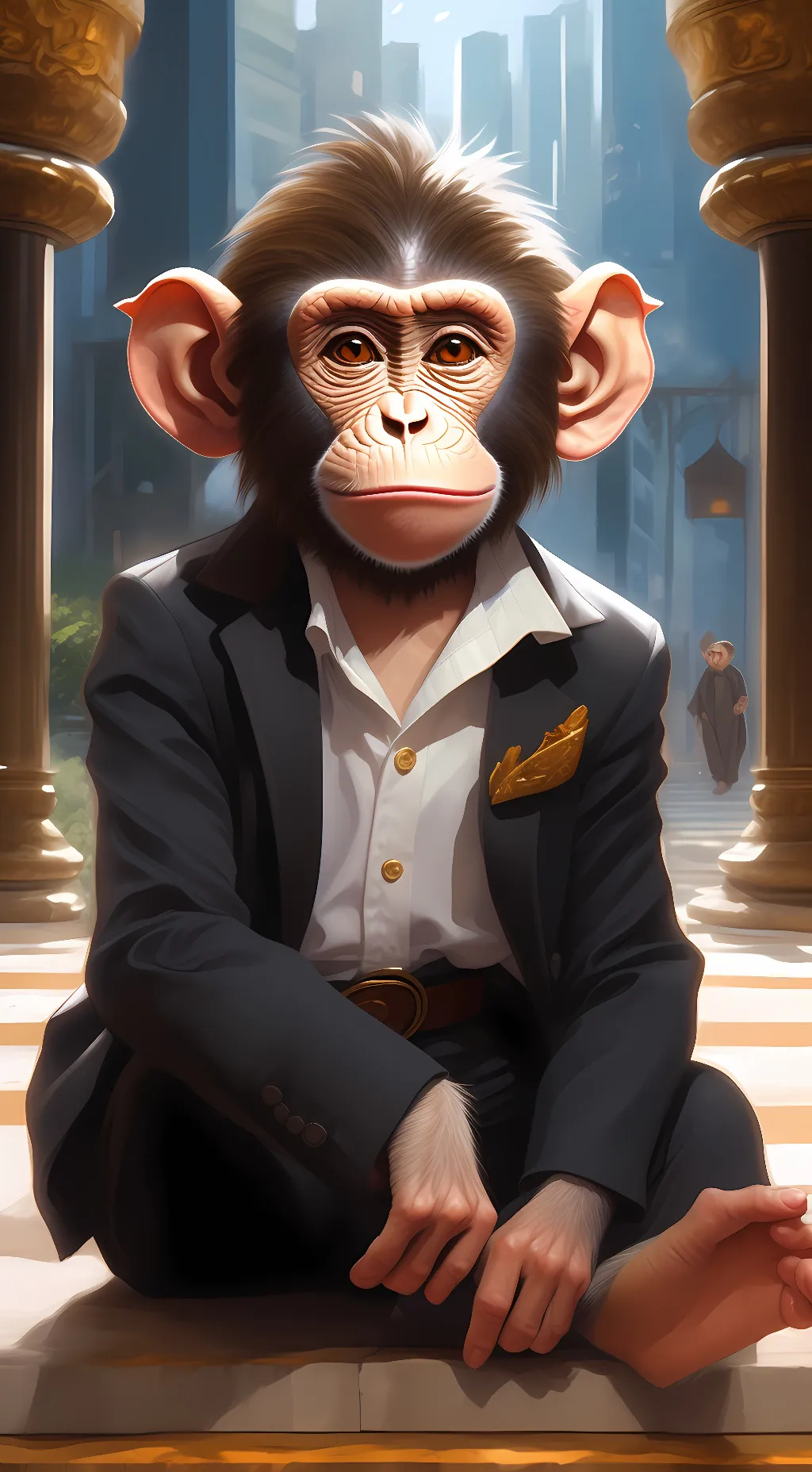 ai character: Monkey boy background