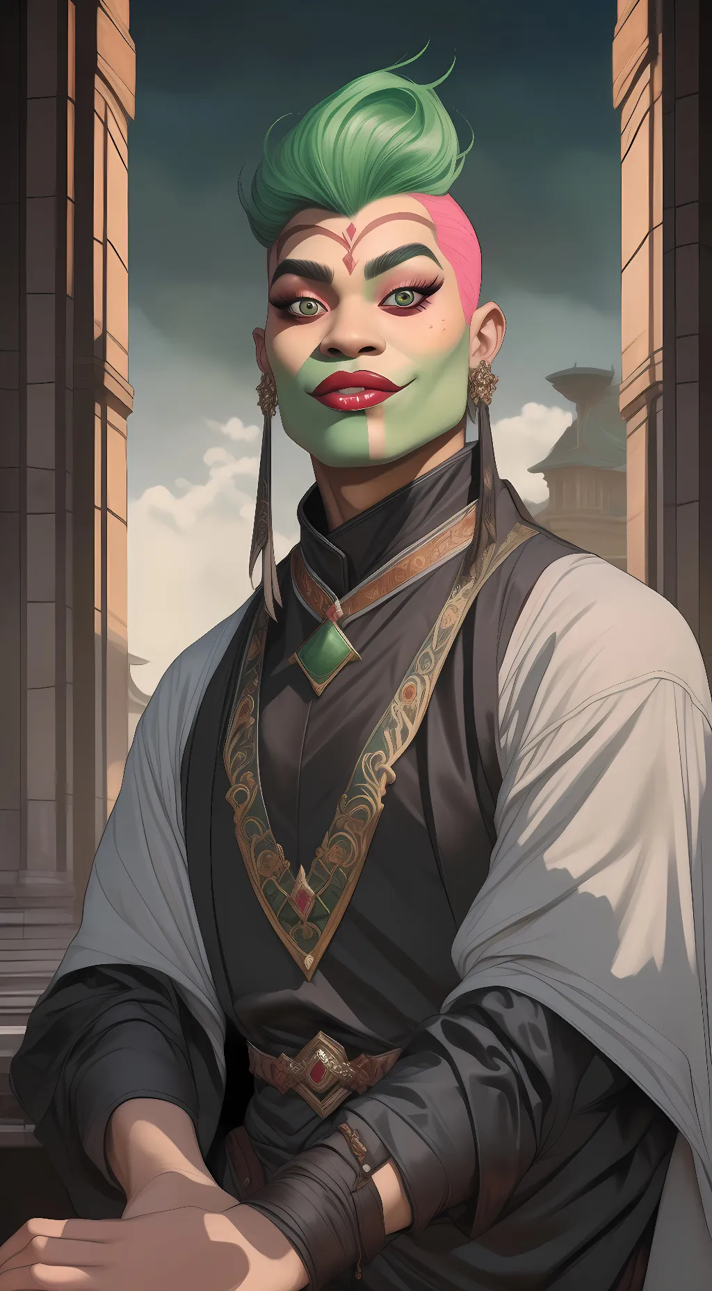 ai character: SUPER SLAY SHREK  background