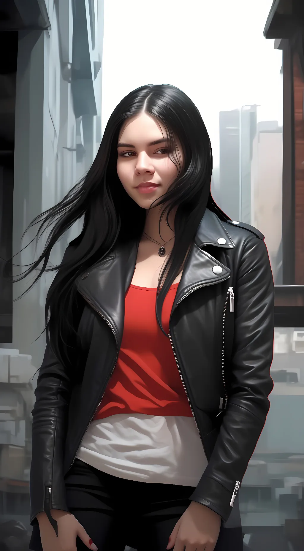 ai character: Ashley Johnson  background