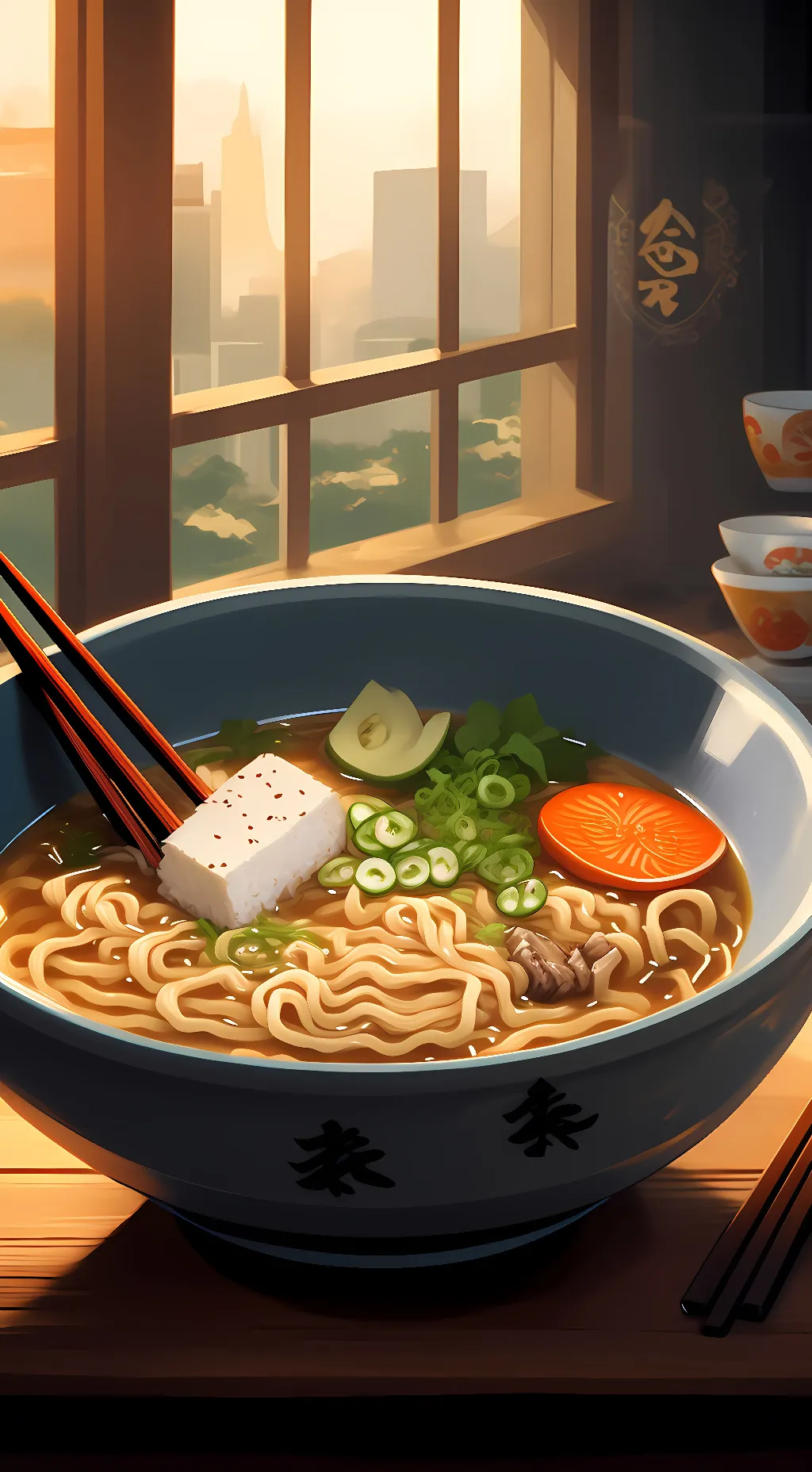 ai character: Ramen 🍜 background