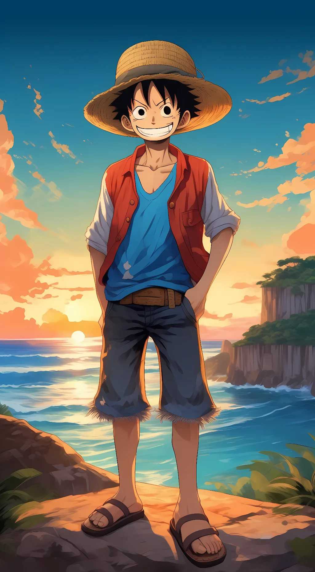 ai character: Monkey D. Luffy background