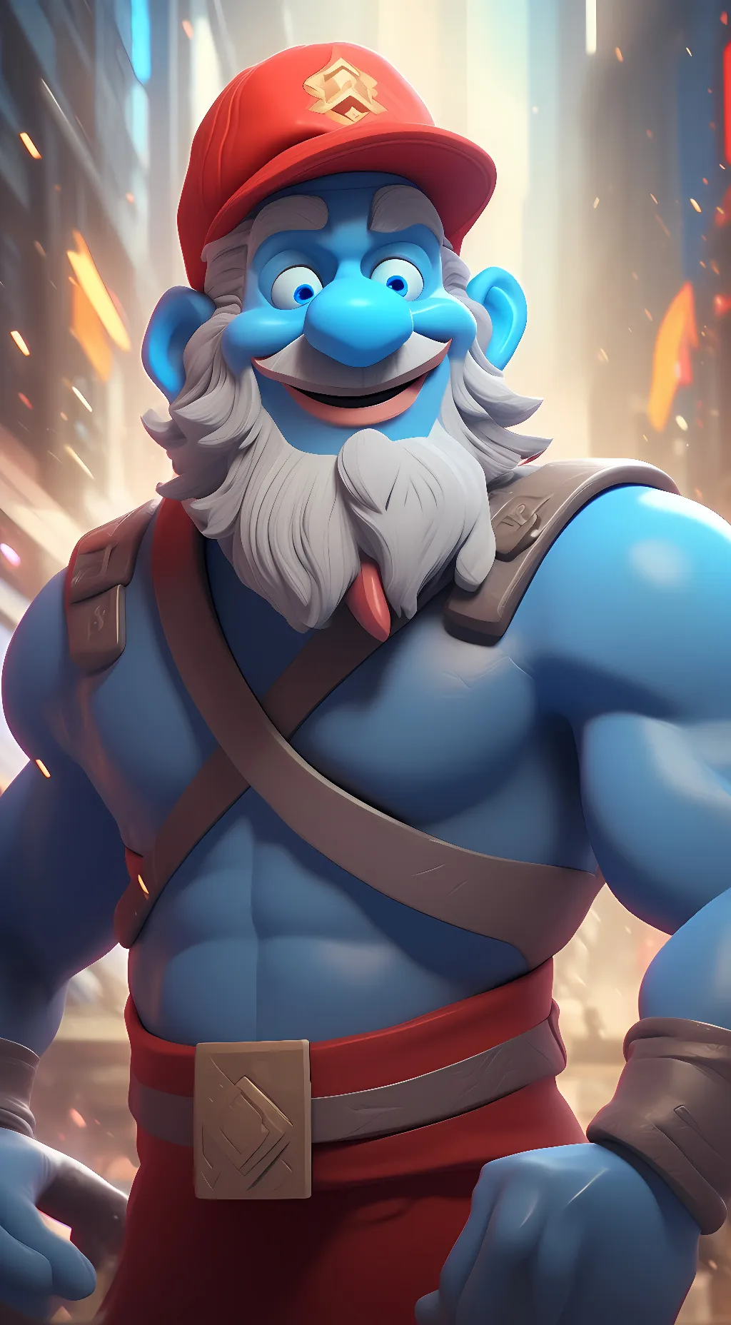 ai character: Father smurf background