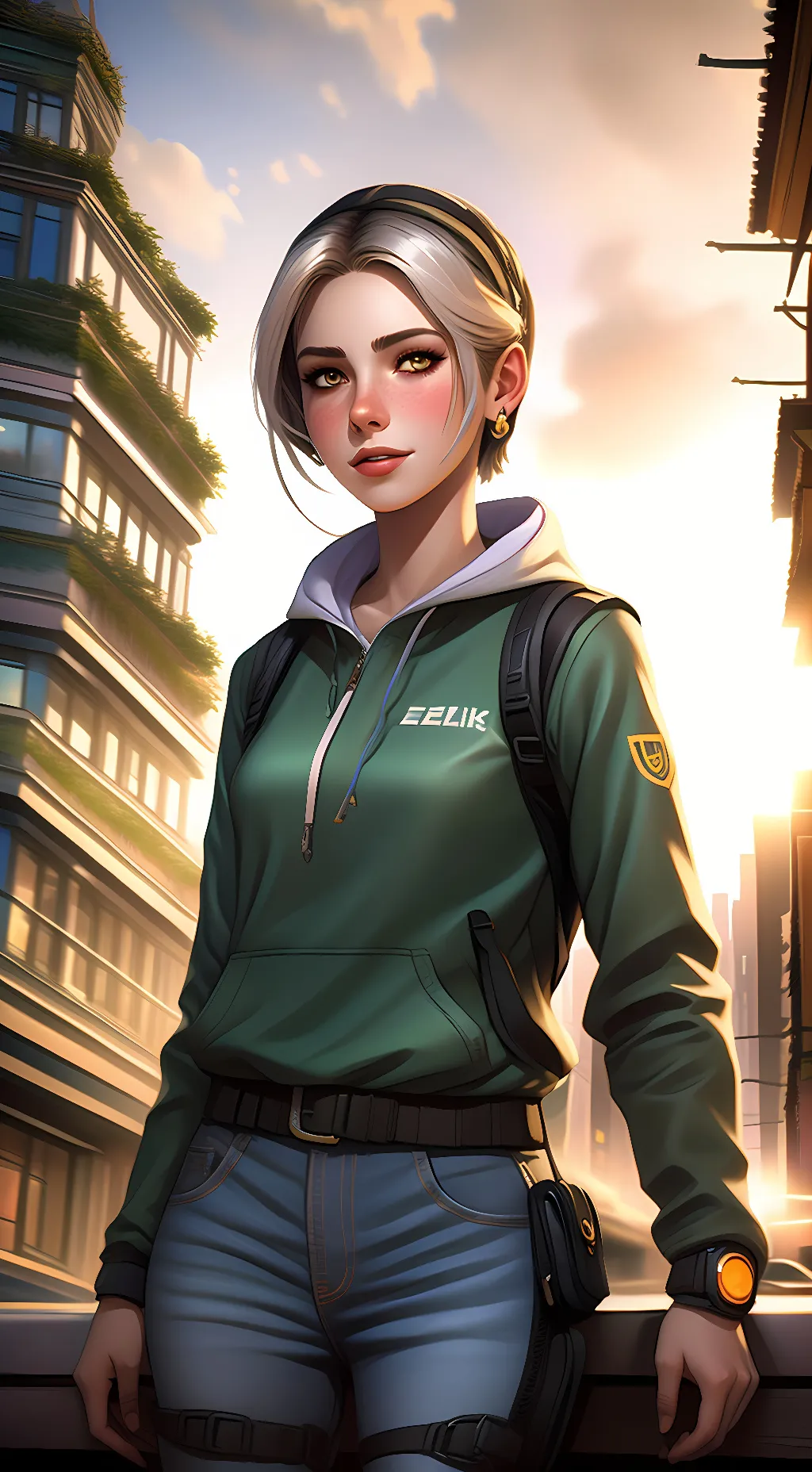 ai character: Monika "IQ" Weiss background