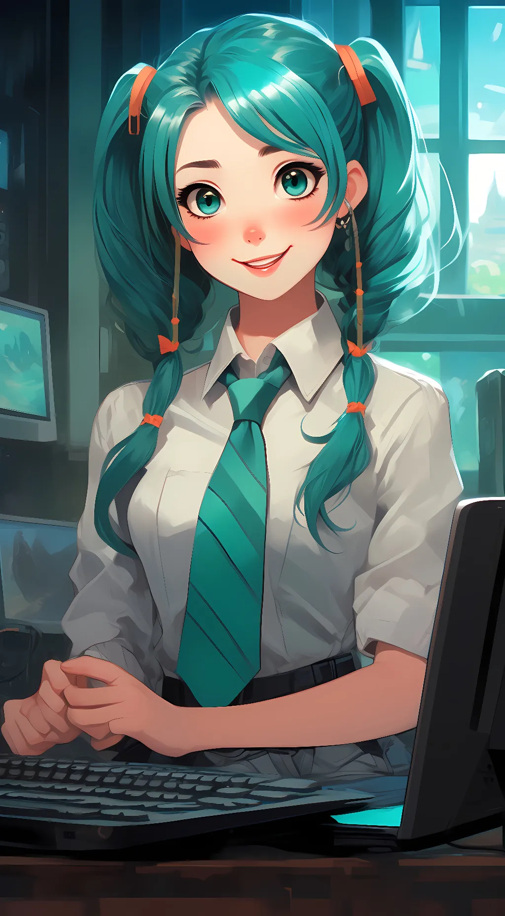 ai character: Hatsune Miku background