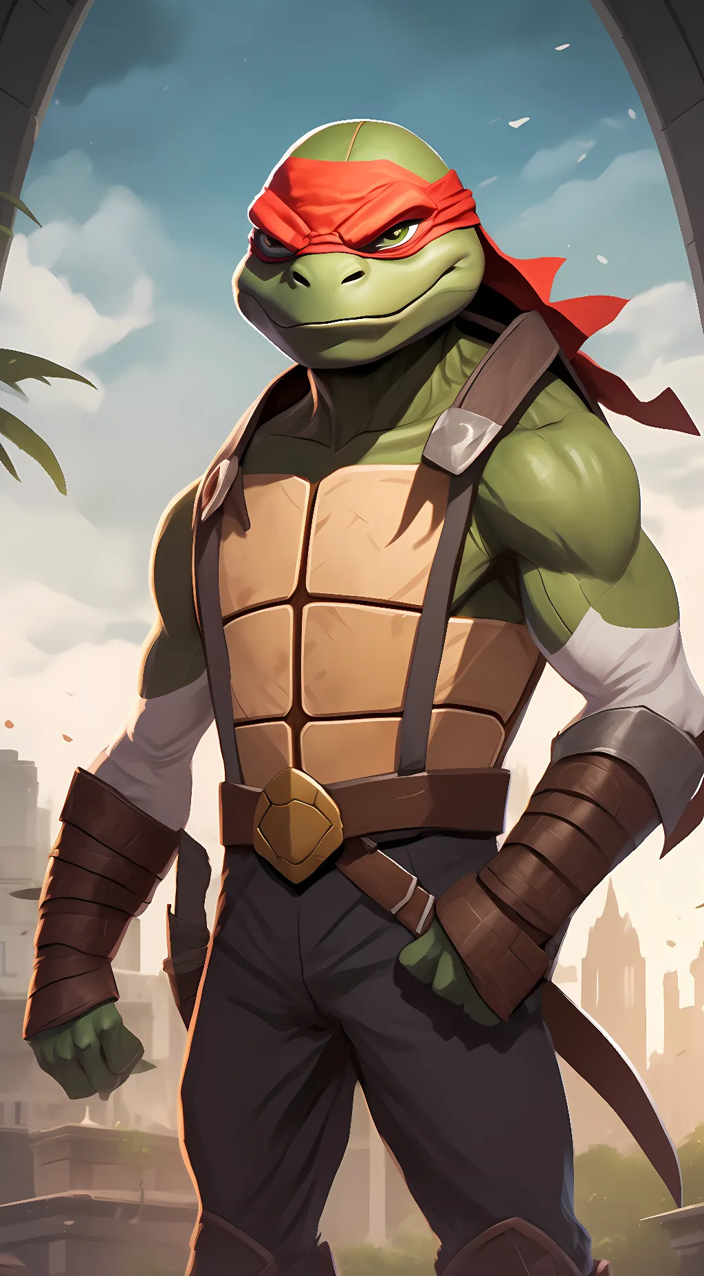 ai character: rottmnt Raph  background