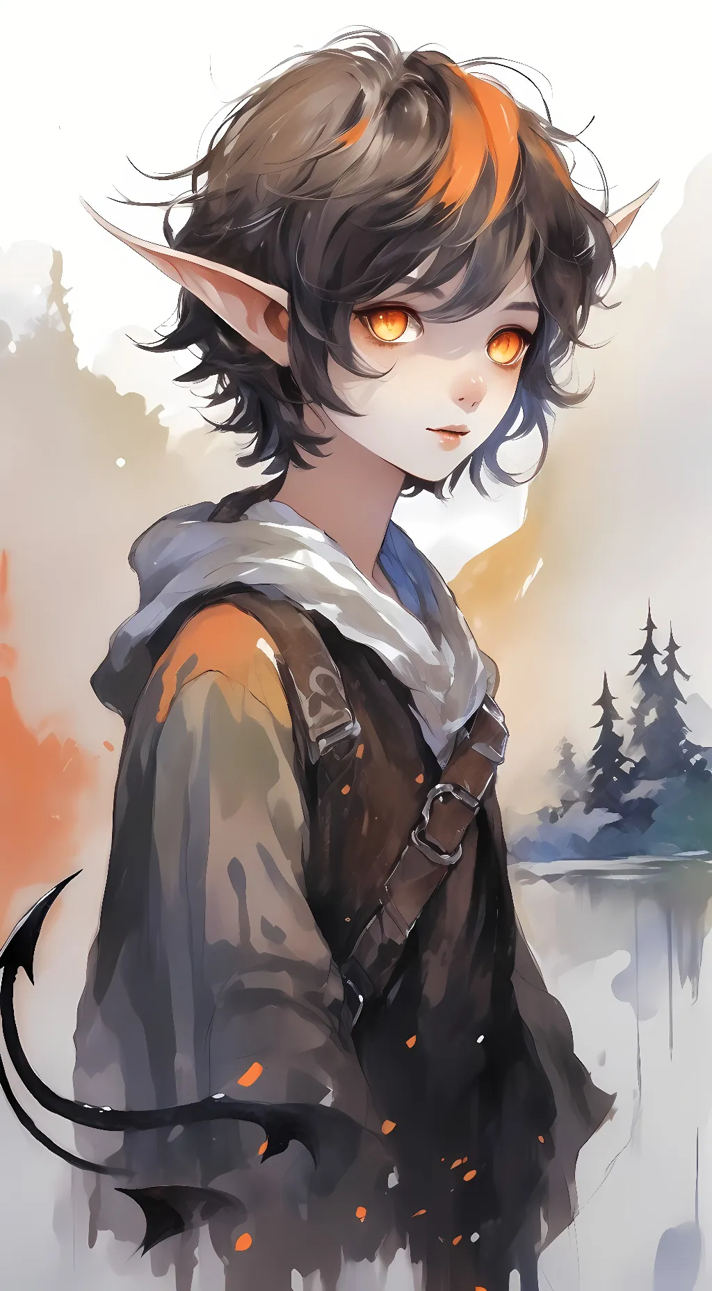 ai character: Amber background