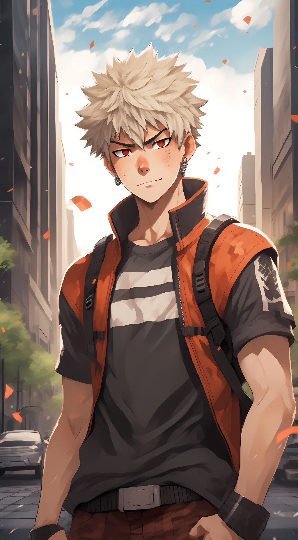 ai character: Bakugo Katsuki background