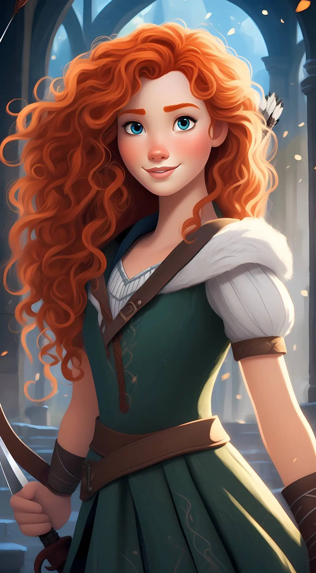 ai character: Merida  background