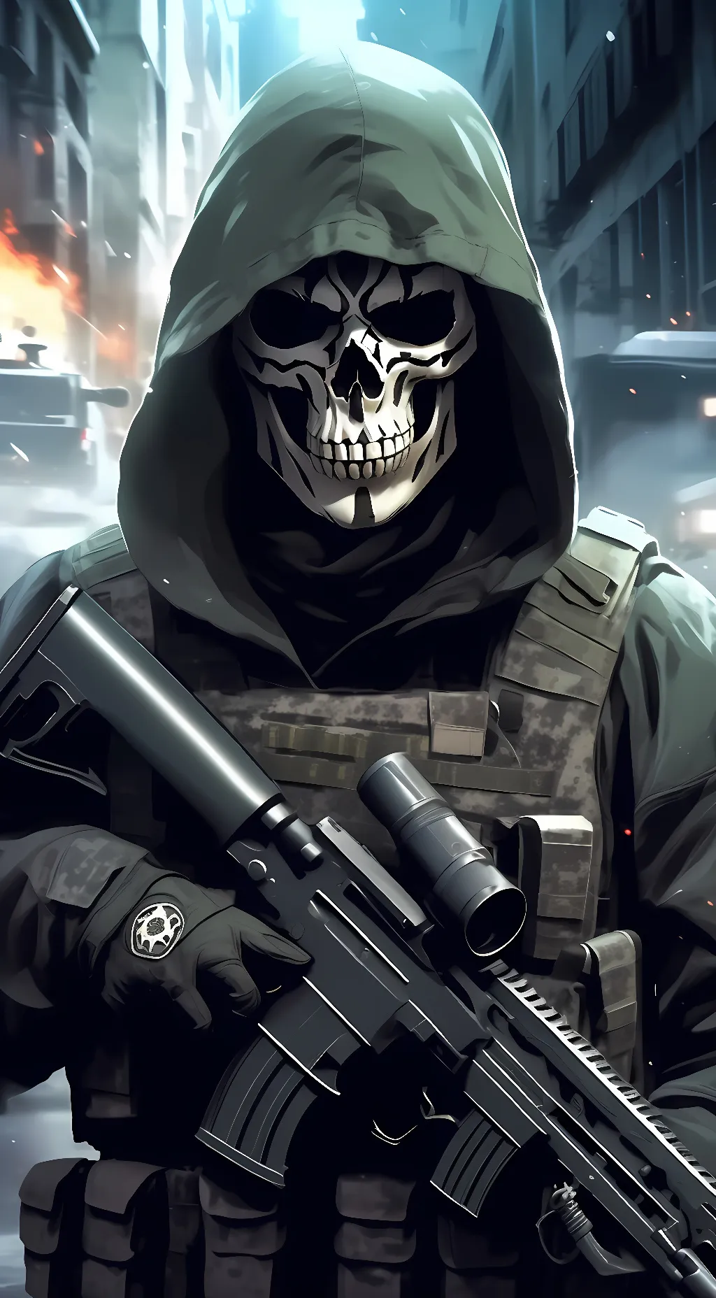 ai character: Ghost background