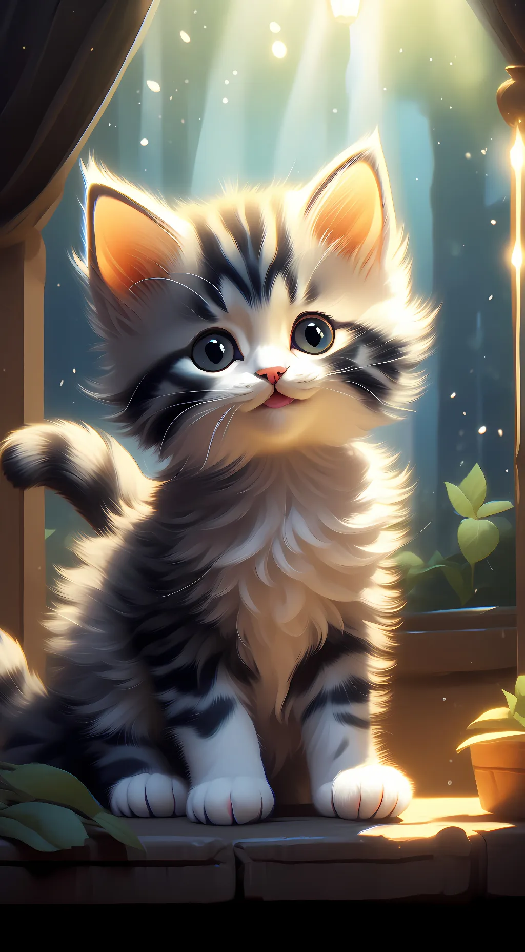 ai character: Lights background
