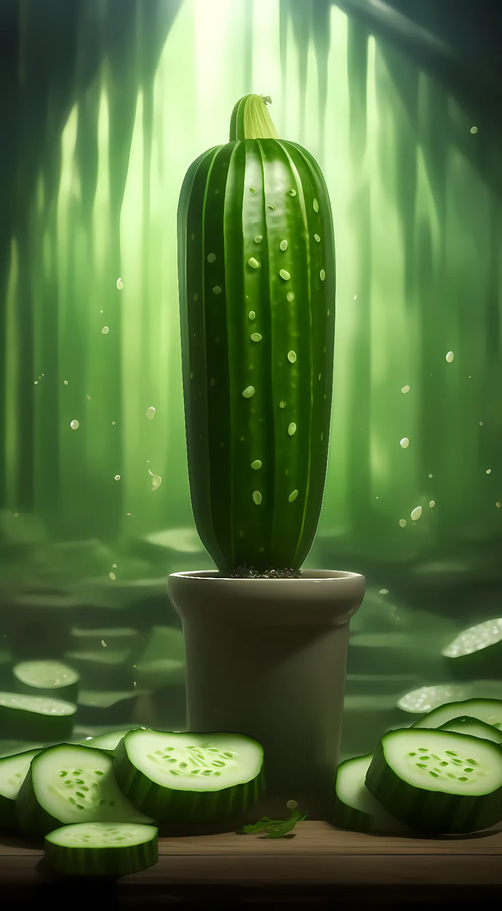 ai character: cucumber background