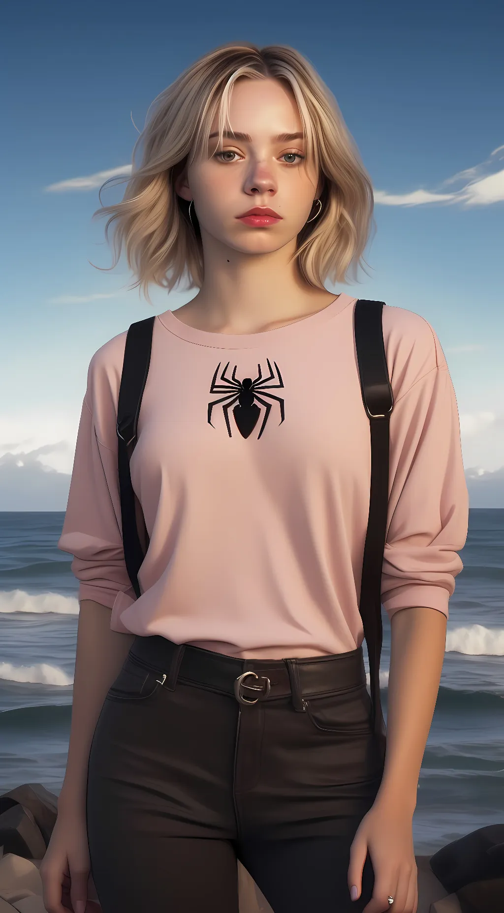 ai character: Emma Myers.  background