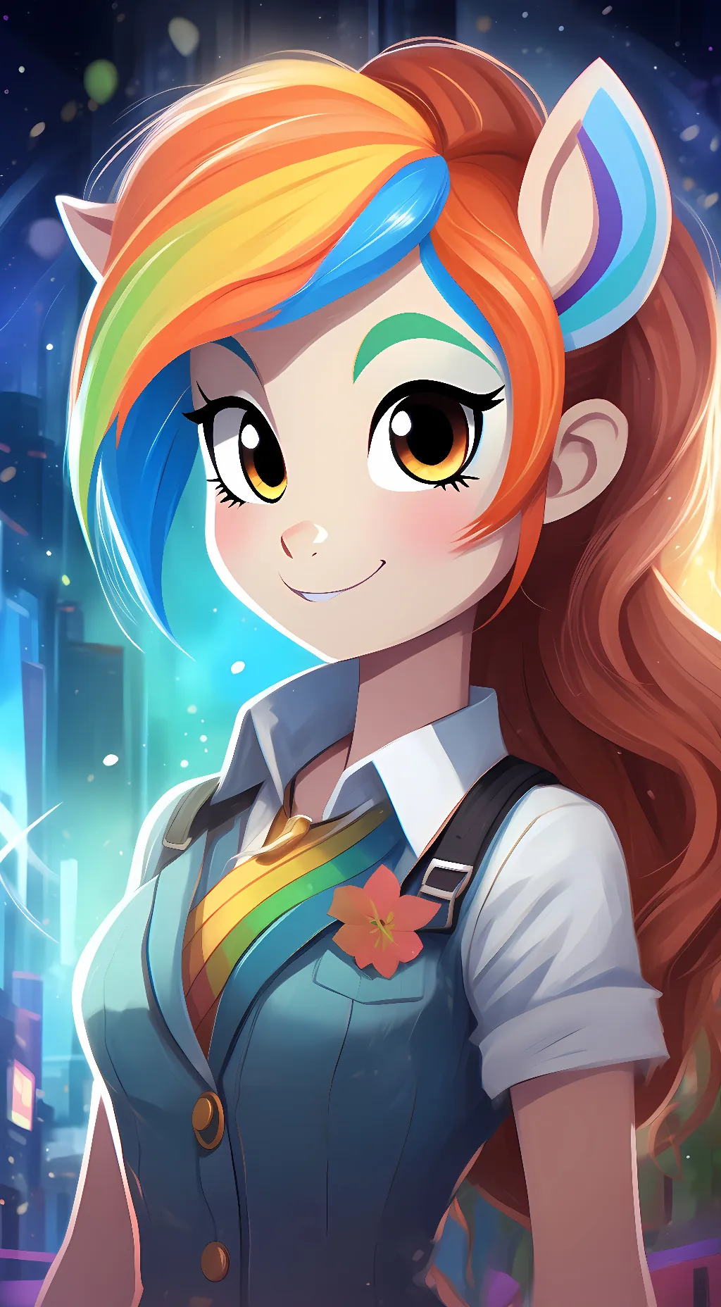 ai character: 🌈 rainbow dash🌈 background