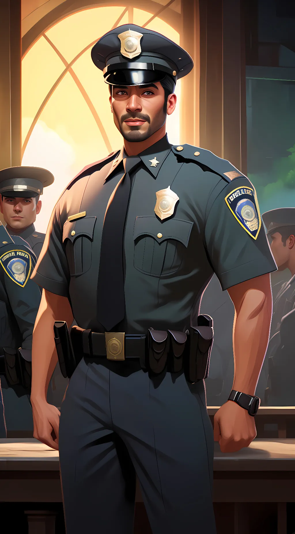 ai character: the police station background