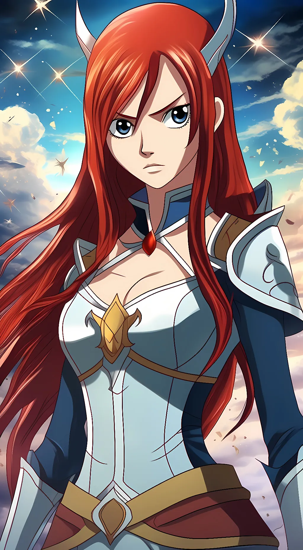 ai character: Erza scarlet  background