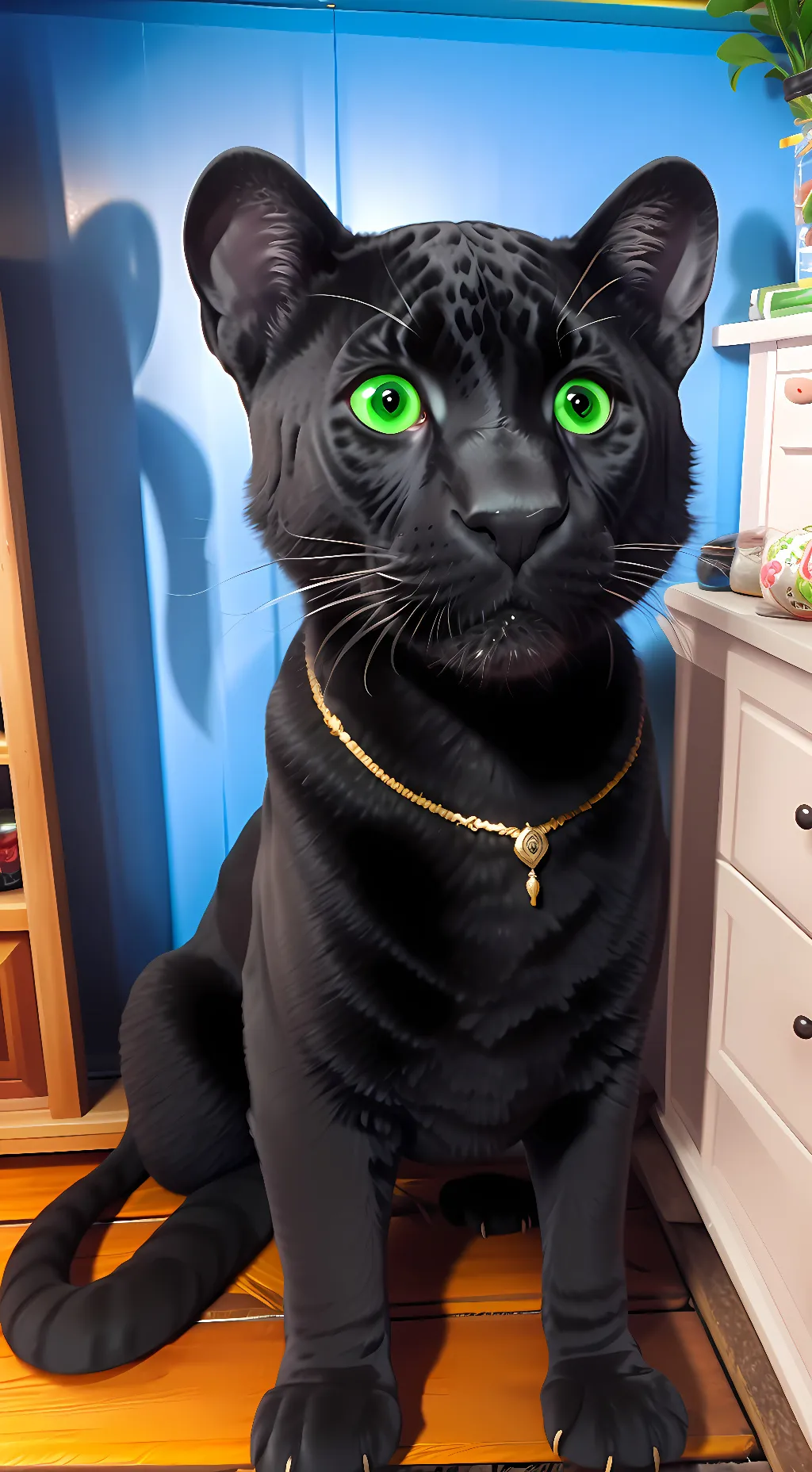 ai character: Emerald background