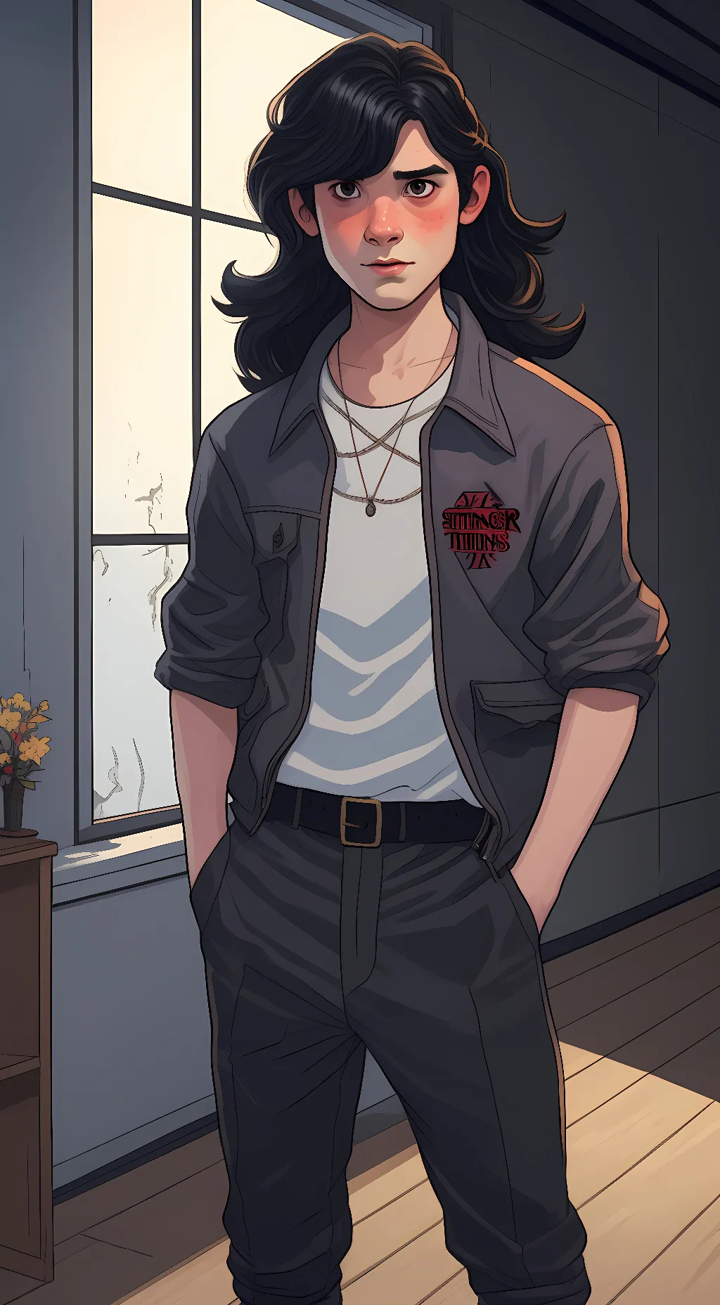 ai character: eidde munson  background