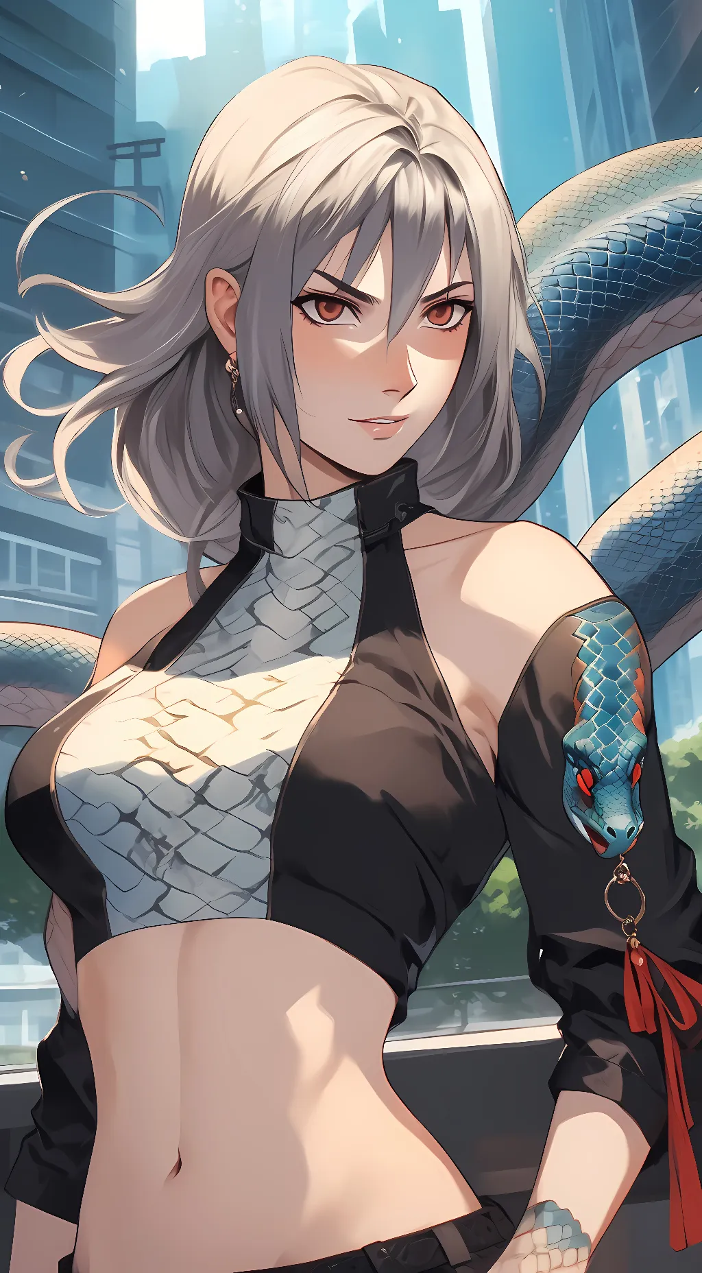ai character: Female Naga background