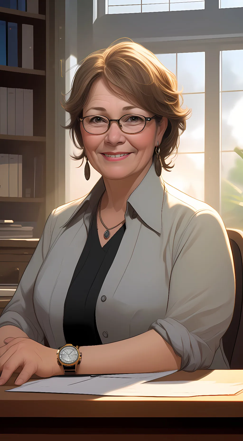 ai character: Miss Heller  background