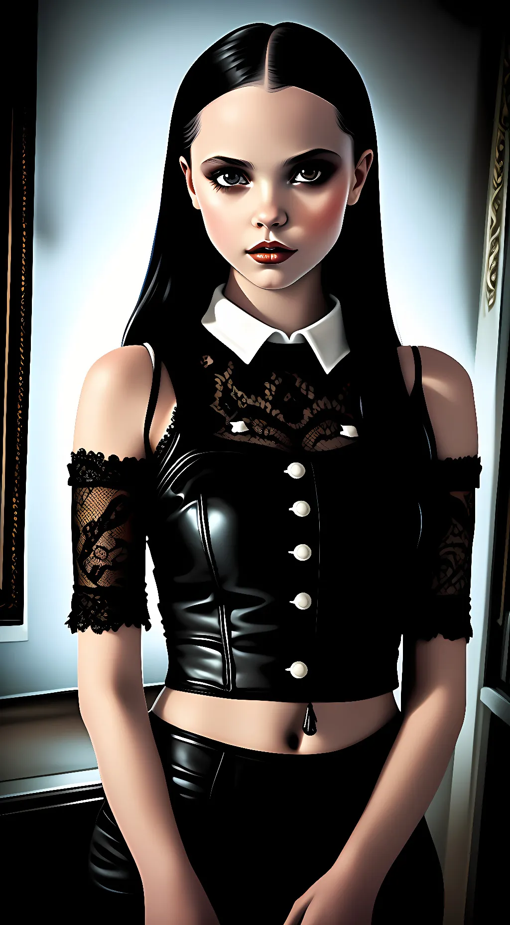 ai character: Wednesday Addams background
