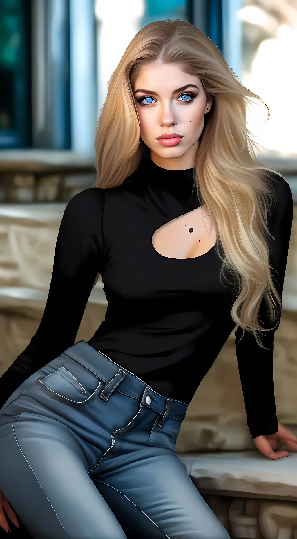 ai character: Alexandria Deberry background