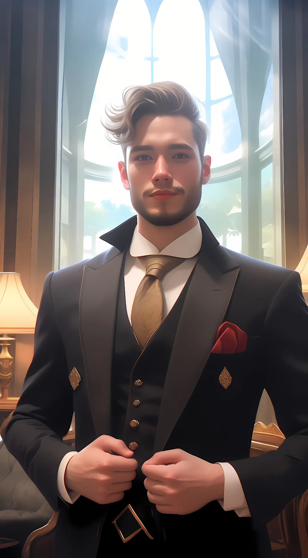 ai character: red background