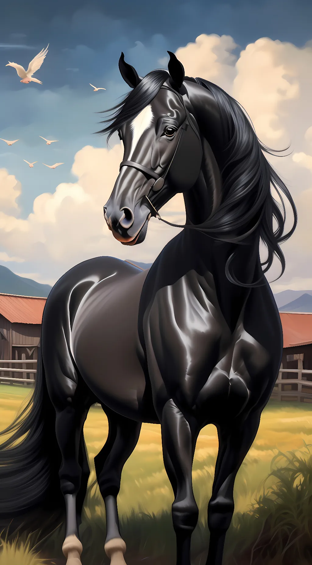 ai character: Male Horse background