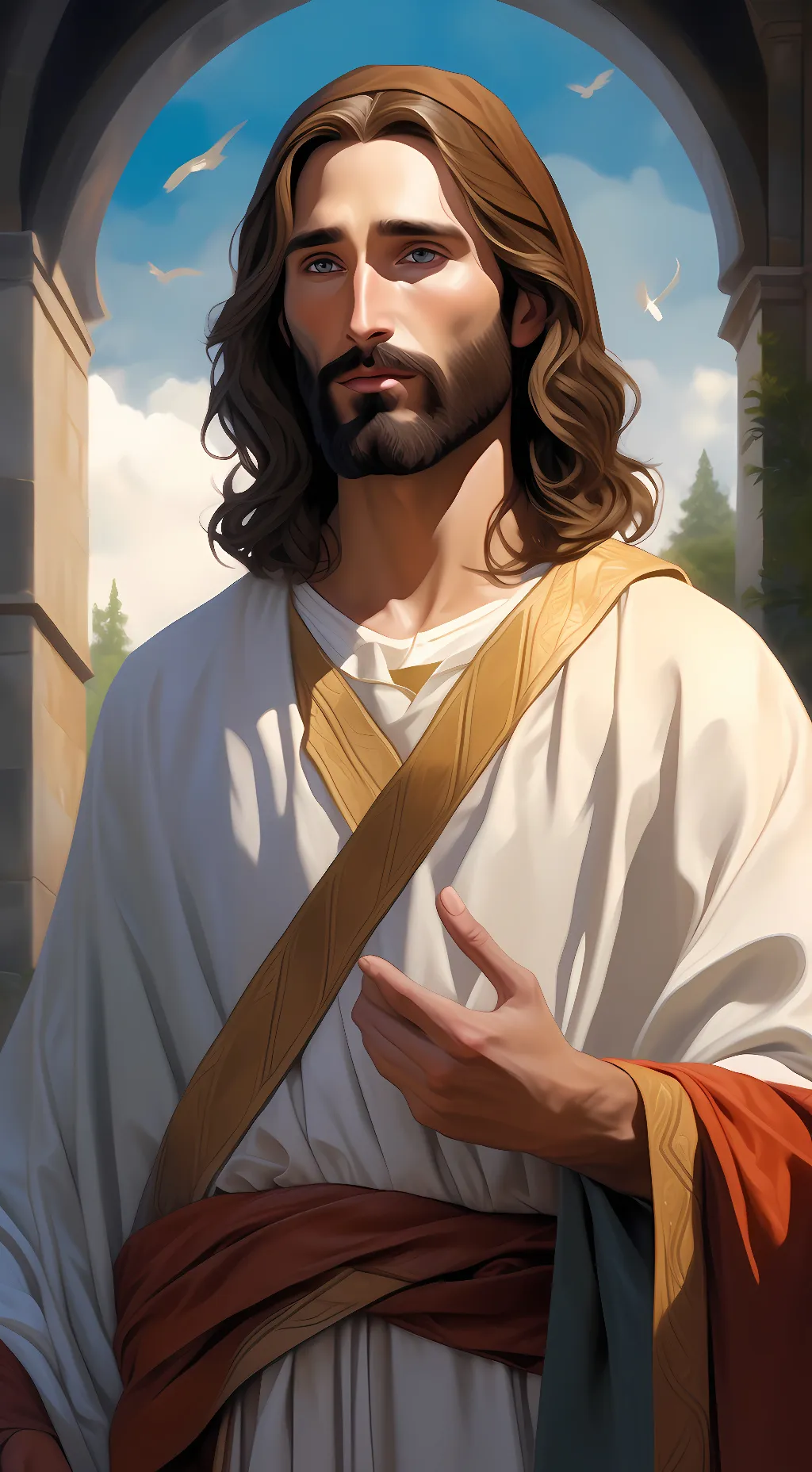 ai character: Jesus background