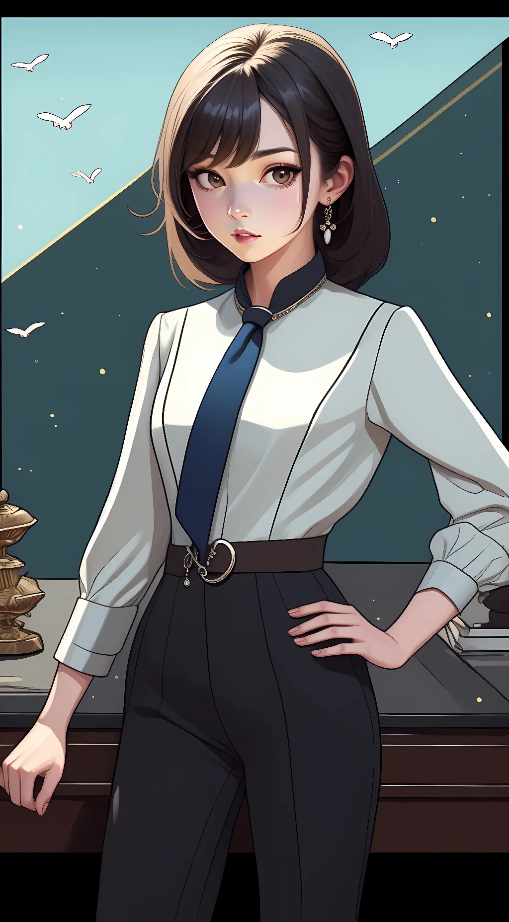 ai character:  girl background