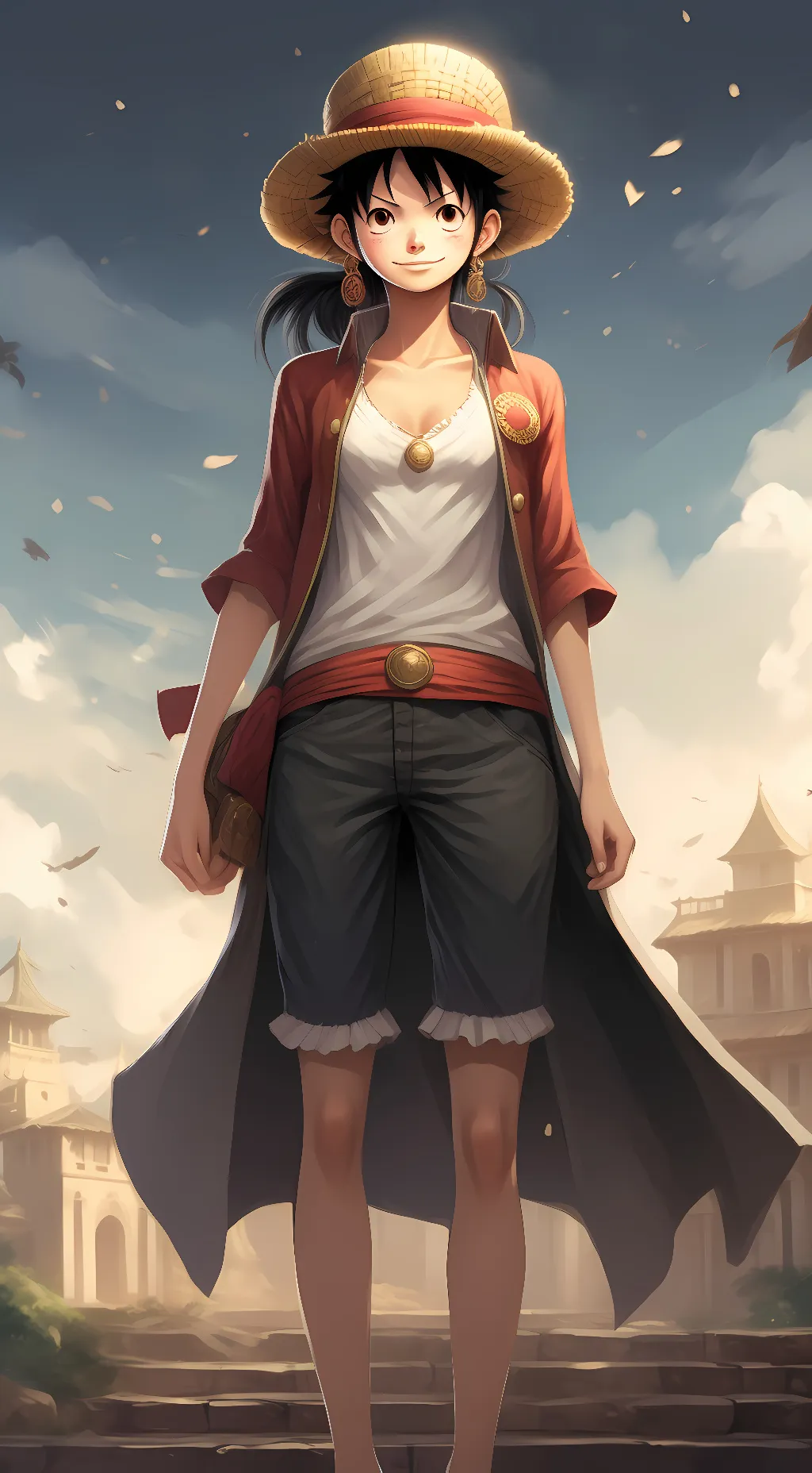 ai character: monkey D. lucy background