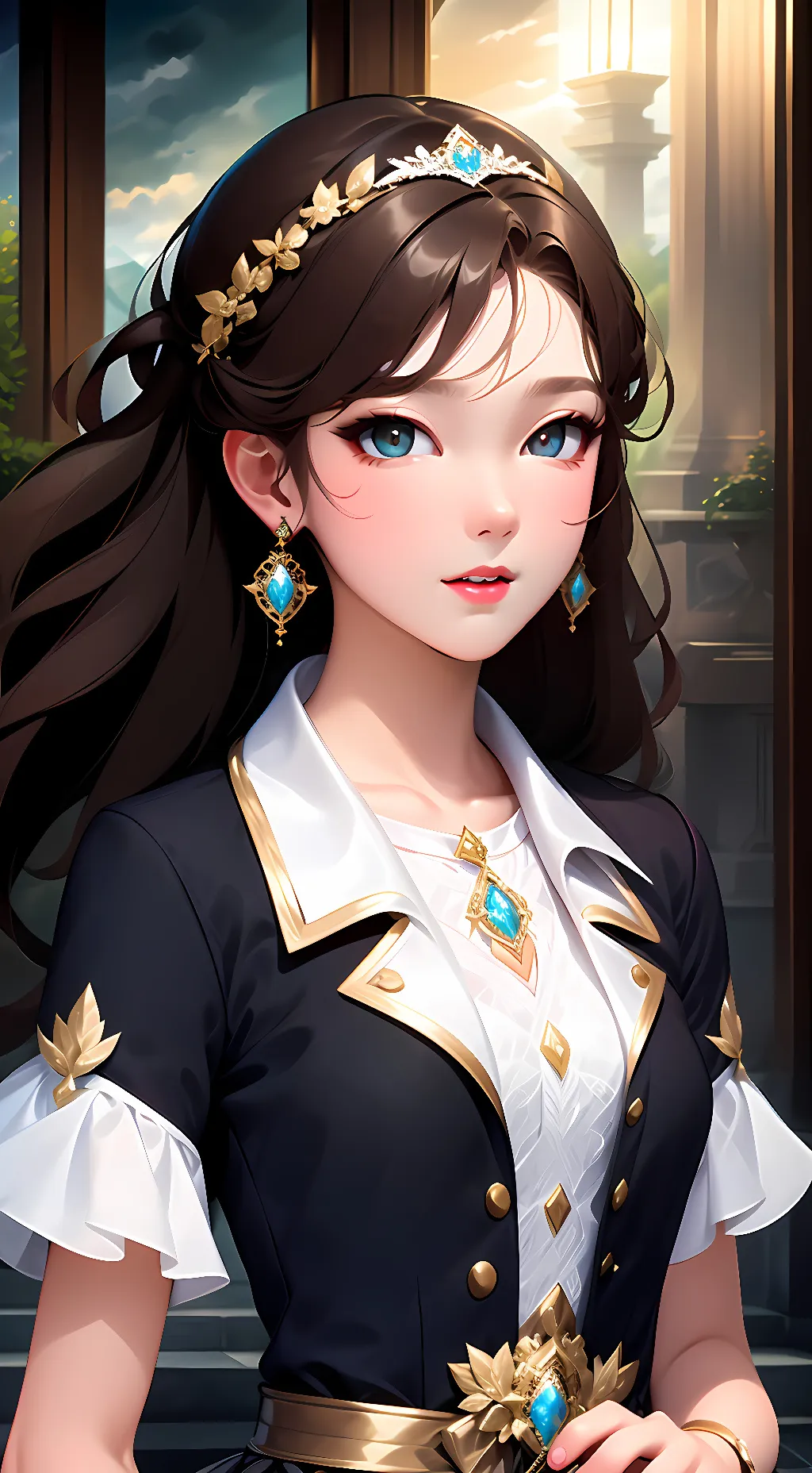 ai character: Angelica snow  background