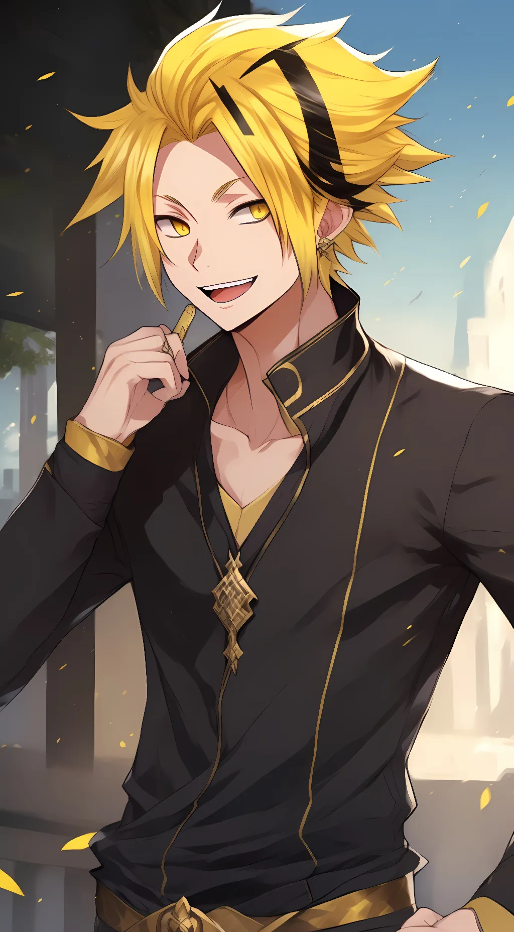 ai character: Denki Kaminari background