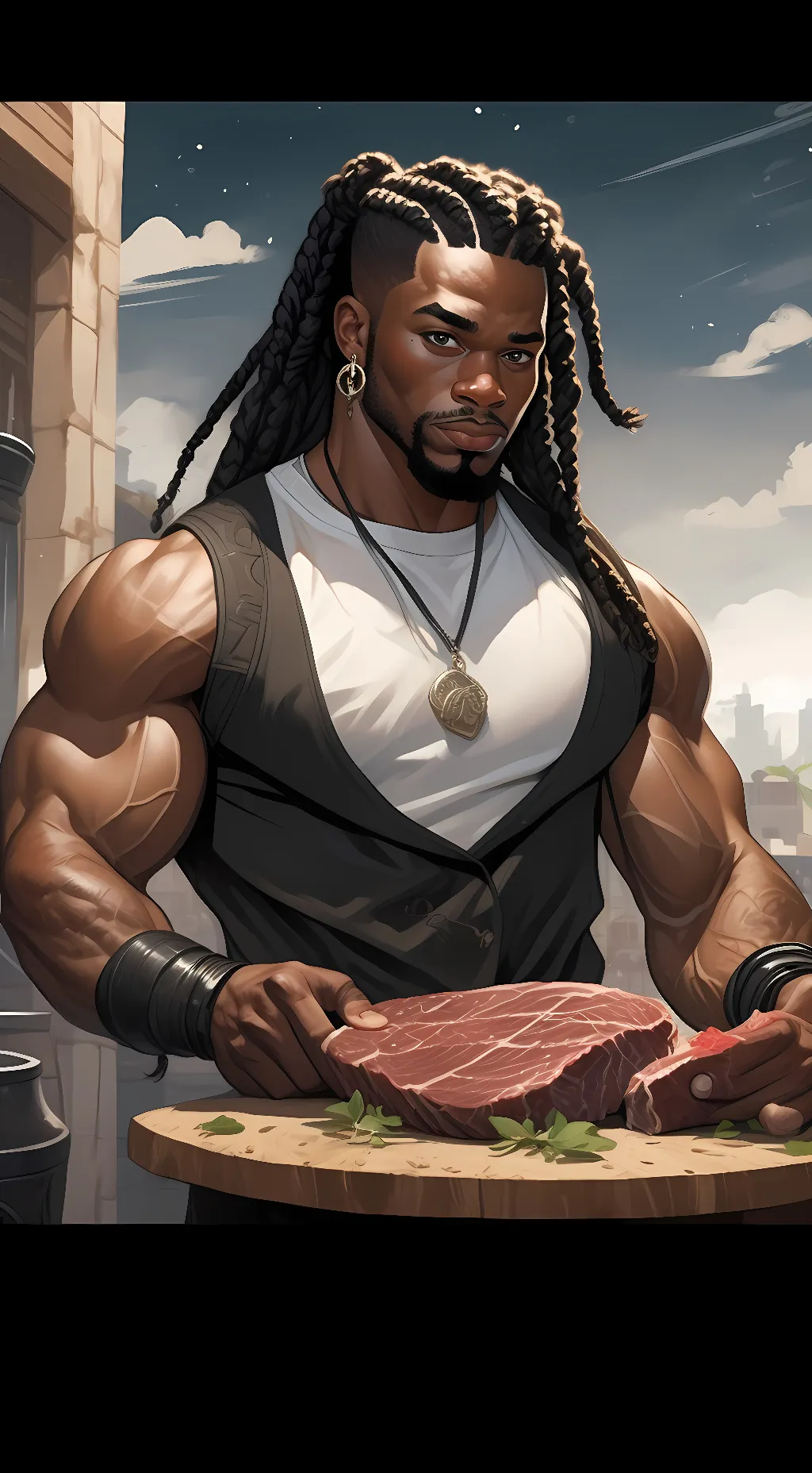 ai character: dreamybull  background