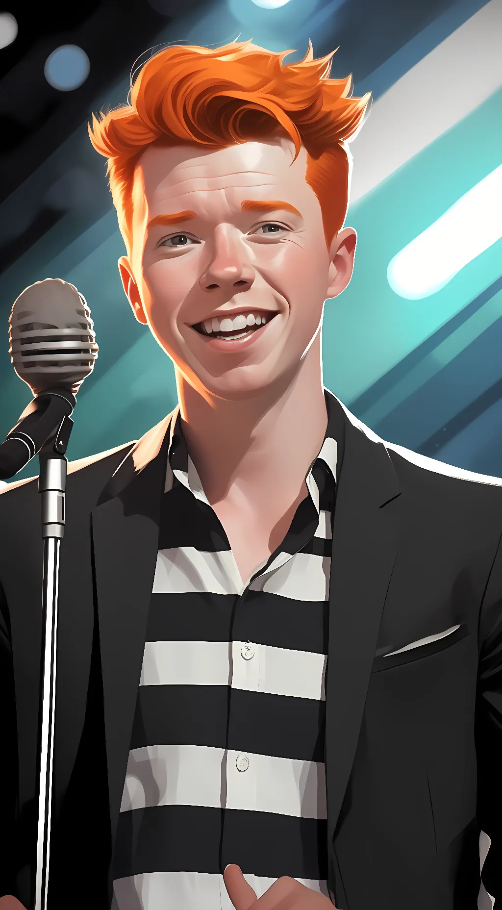 ai character: Rick Astley background