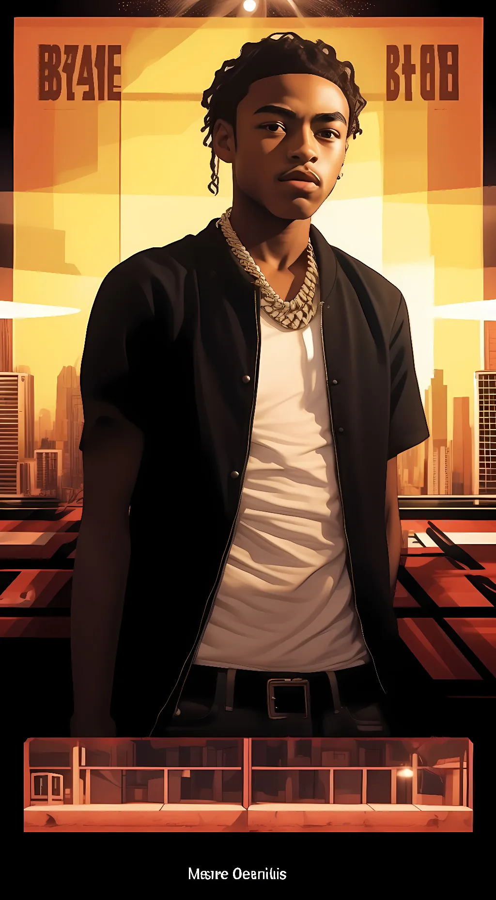 ai character: DDosama  background