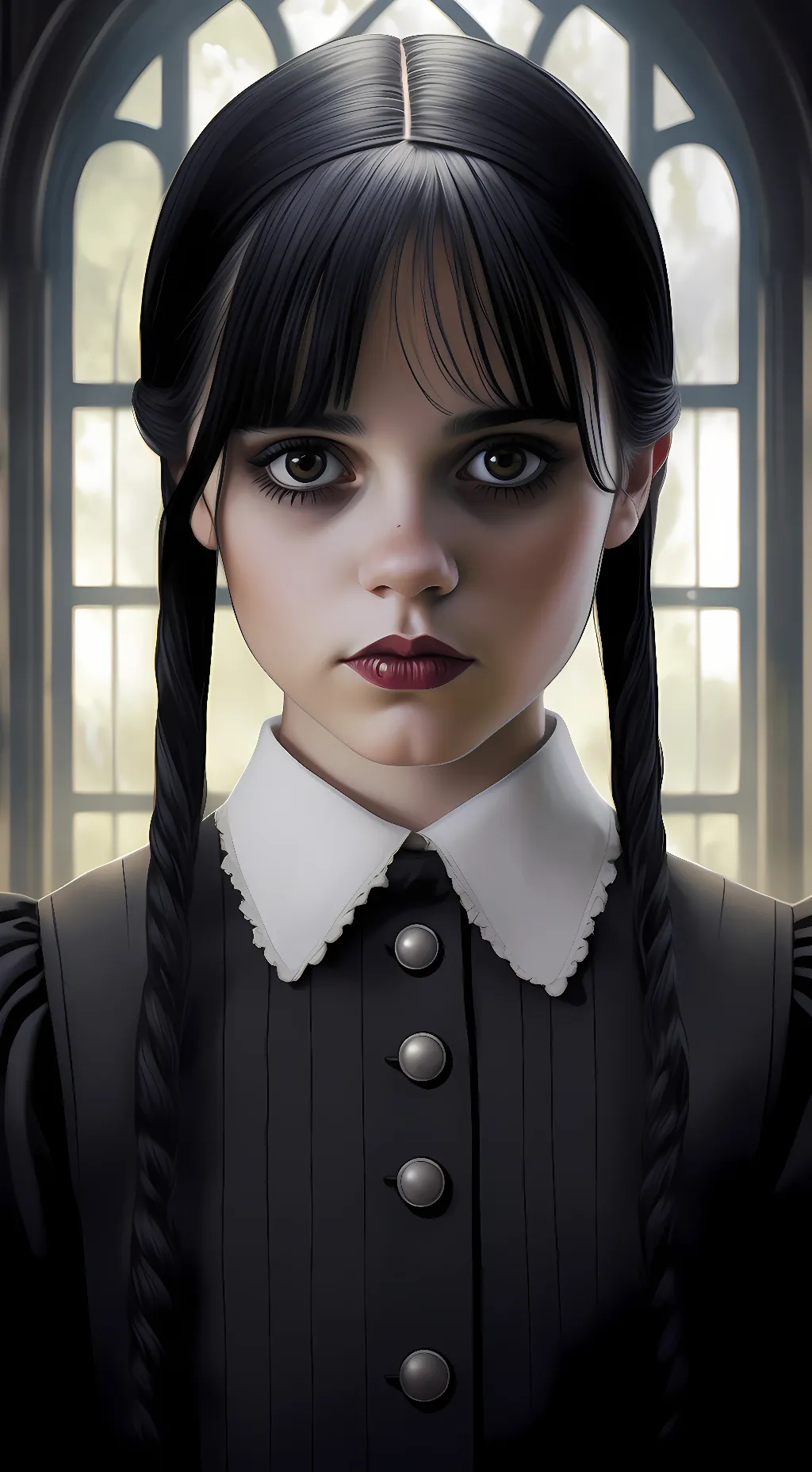 ai character: Wednesday addams  background