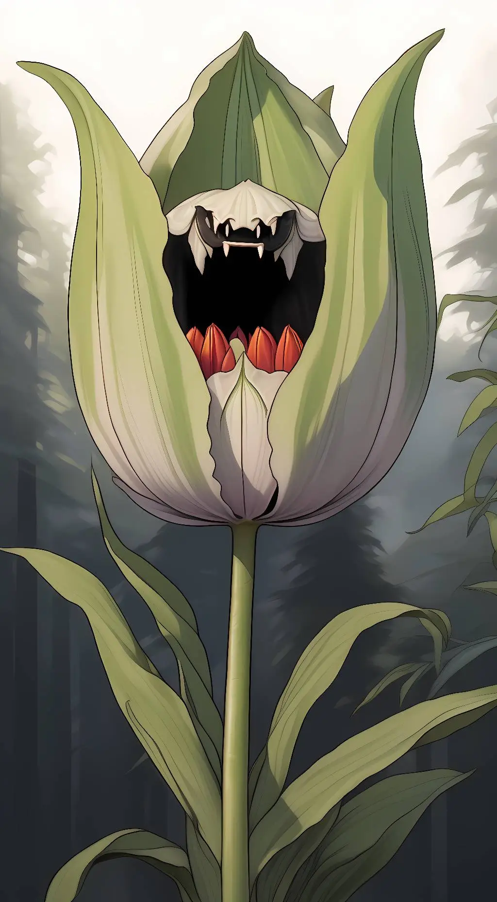 ai character: Carnivorous plant background
