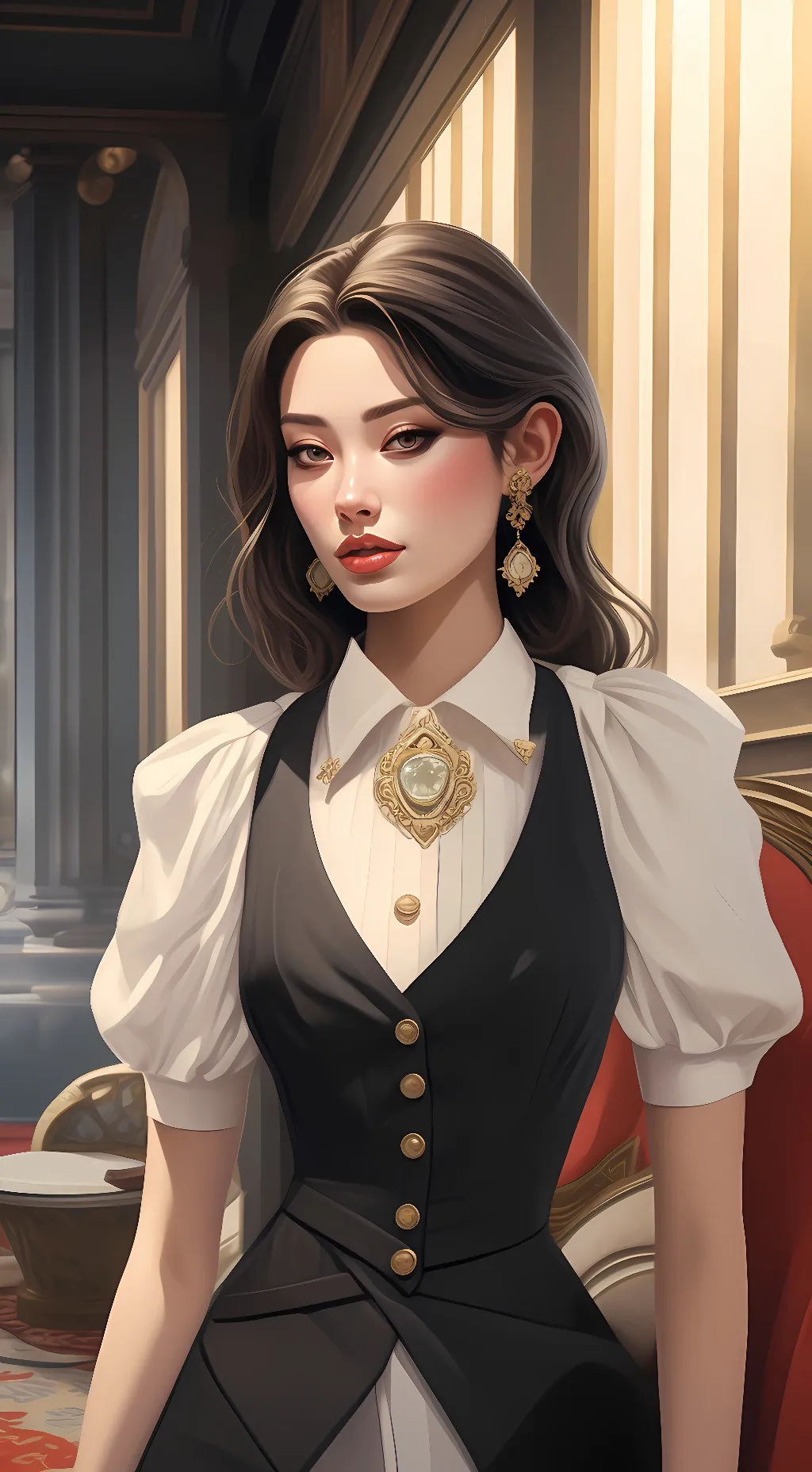 ai character: Girl  background