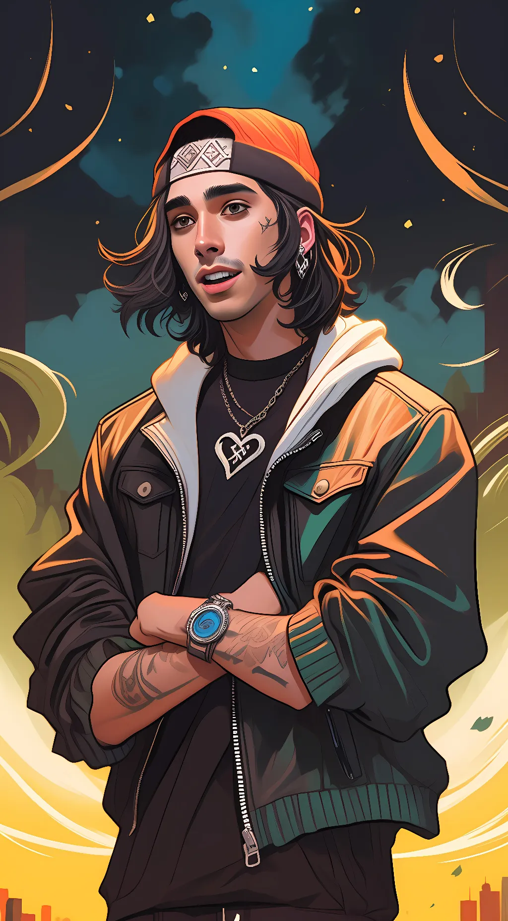 ai character: Vic Fuentes  background