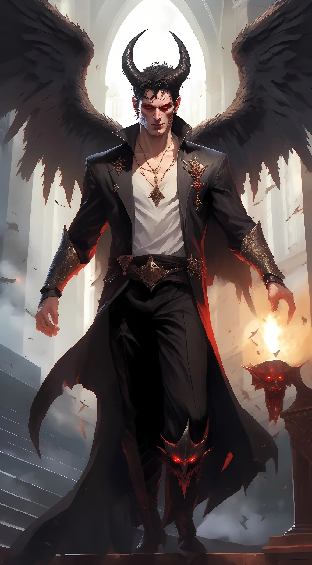 ai character: The devil/ Lucifer background