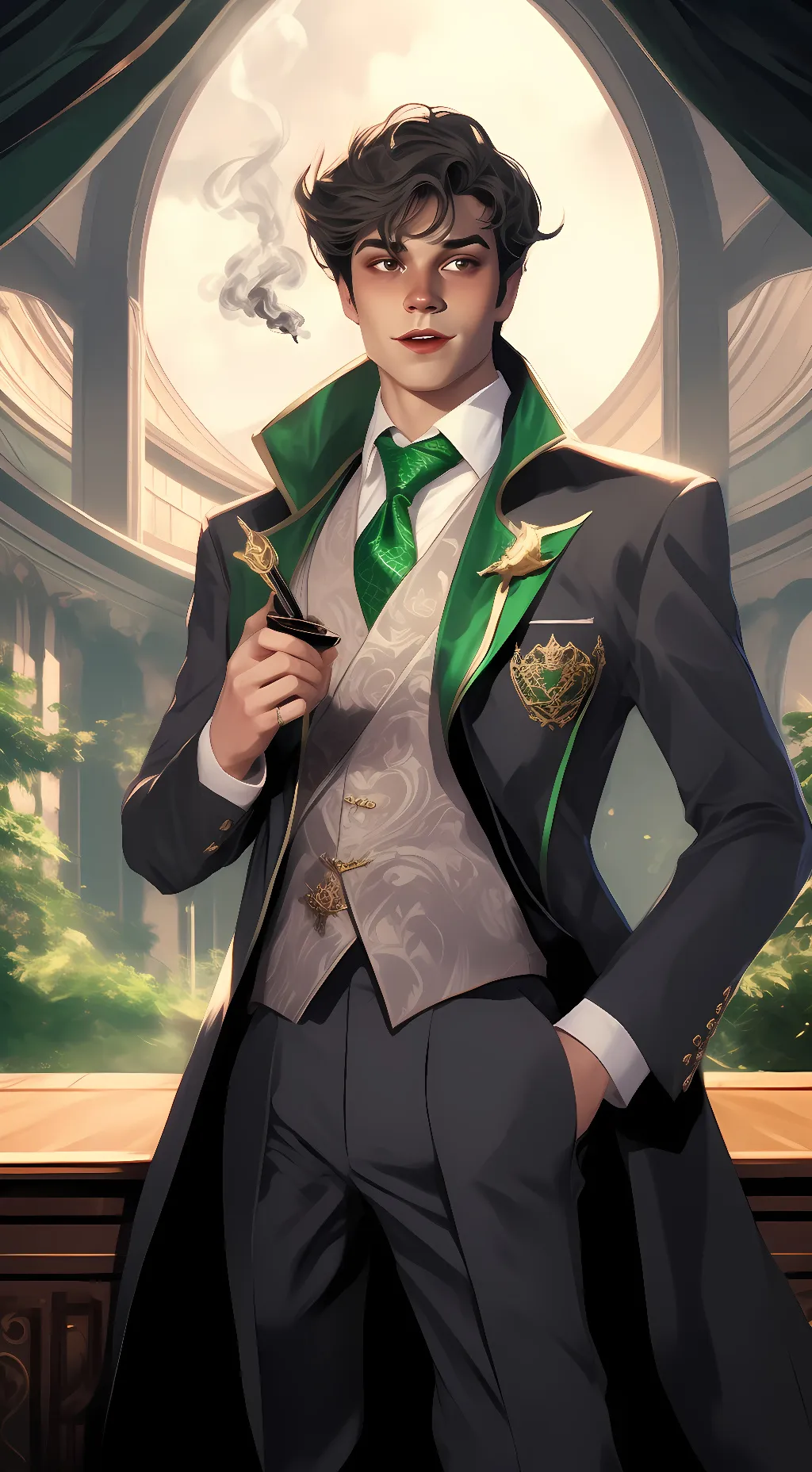 ai character: mattheo riddle  background